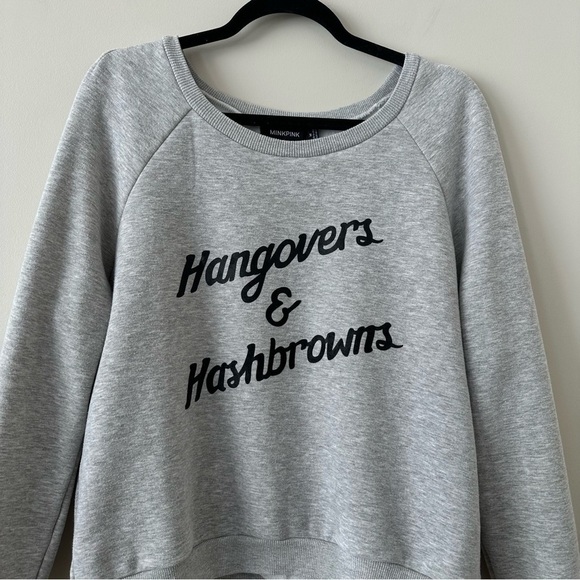 Minkpink-“Hangovers & Hashbrowns” Fleece Lined Pullover (Size: Medium) - Picture 5 of 6